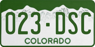 CO license plate 023DSC