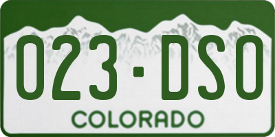 CO license plate 023DSO