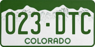 CO license plate 023DTC