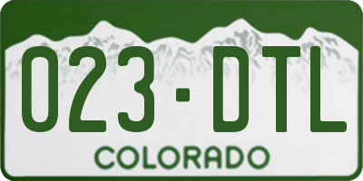 CO license plate 023DTL