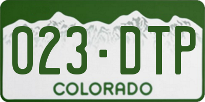 CO license plate 023DTP