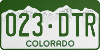 CO license plate 023DTR