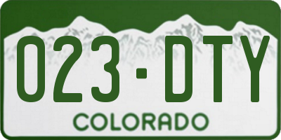 CO license plate 023DTY