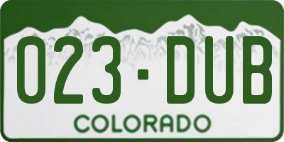 CO license plate 023DUB