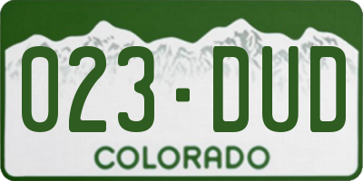 CO license plate 023DUD