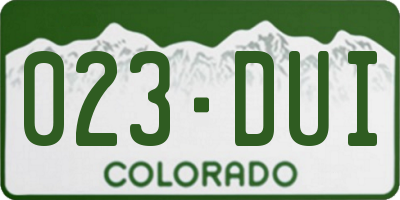 CO license plate 023DUI