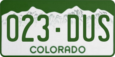 CO license plate 023DUS