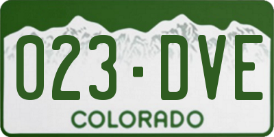 CO license plate 023DVE