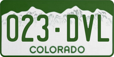 CO license plate 023DVL