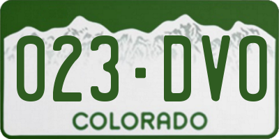 CO license plate 023DVO