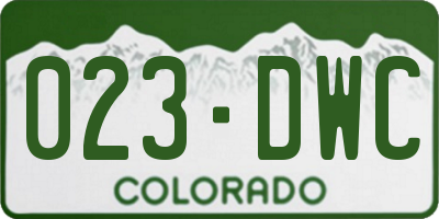 CO license plate 023DWC
