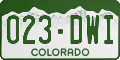 CO license plate 023DWI