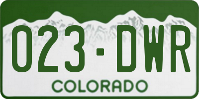 CO license plate 023DWR