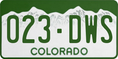 CO license plate 023DWS