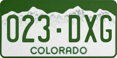 CO license plate 023DXG