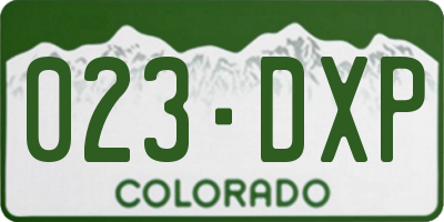 CO license plate 023DXP