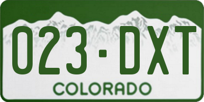 CO license plate 023DXT