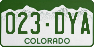 CO license plate 023DYA