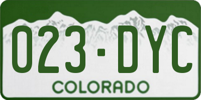 CO license plate 023DYC