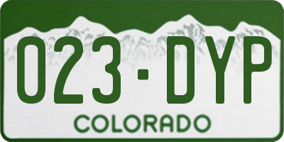 CO license plate 023DYP