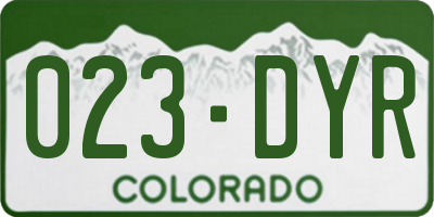 CO license plate 023DYR