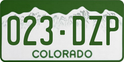 CO license plate 023DZP
