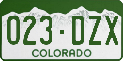 CO license plate 023DZX