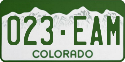 CO license plate 023EAM