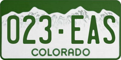 CO license plate 023EAS