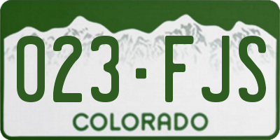 CO license plate 023FJS