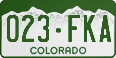 CO license plate 023FKA
