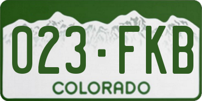 CO license plate 023FKB