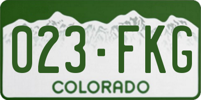 CO license plate 023FKG
