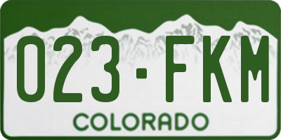 CO license plate 023FKM