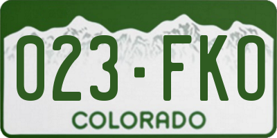 CO license plate 023FKO