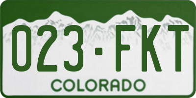 CO license plate 023FKT
