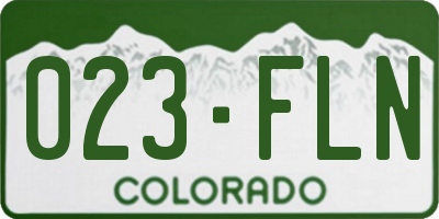 CO license plate 023FLN