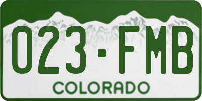 CO license plate 023FMB