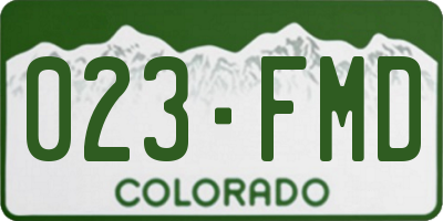 CO license plate 023FMD