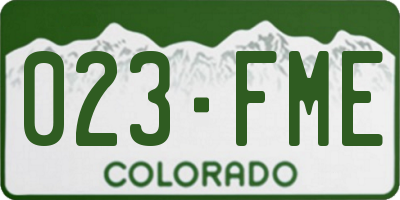 CO license plate 023FME