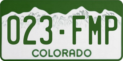 CO license plate 023FMP
