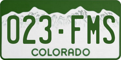 CO license plate 023FMS