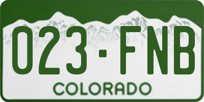 CO license plate 023FNB