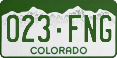 CO license plate 023FNG