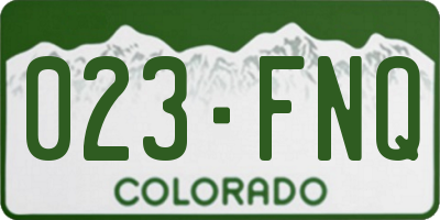 CO license plate 023FNQ