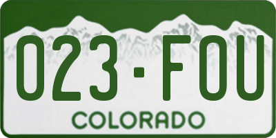 CO license plate 023FOU