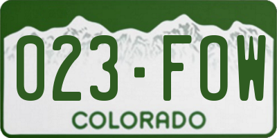CO license plate 023FOW