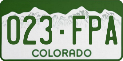 CO license plate 023FPA