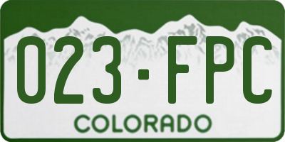 CO license plate 023FPC