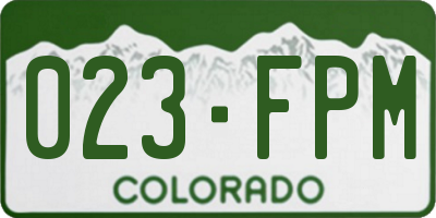 CO license plate 023FPM